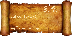 Bakos Ildikó névjegykártya